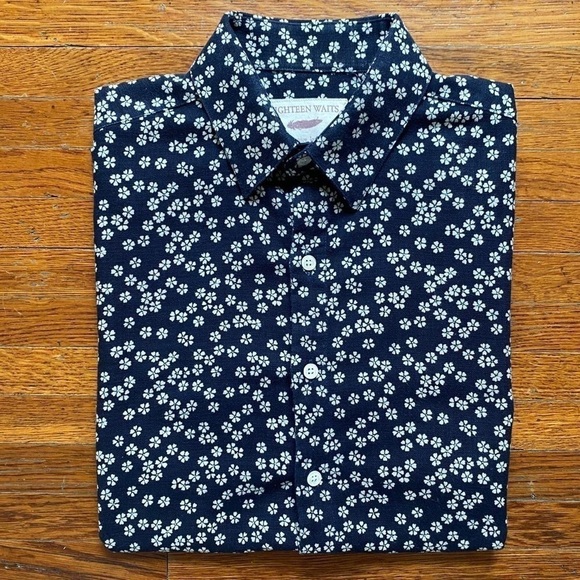 EIGHTEEN WAITS Men's Navy and White Shirt - Picture 1 of 4